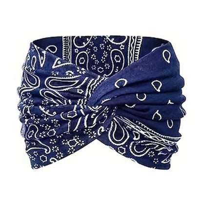 Stirnband im Boho-Stil & mit Paisley-Muster, breites elastisches Stirnband