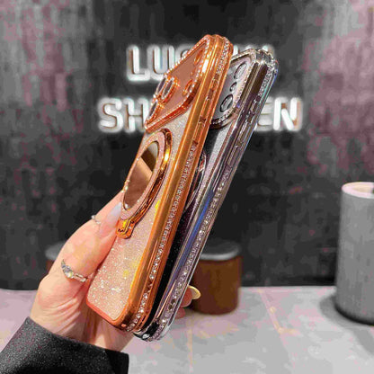 📲✨ Glitter- og gradientsminkespeil med beskyttende deksel