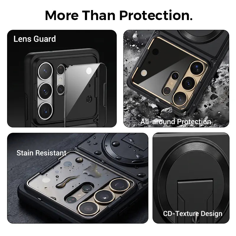 Magnetisches Kickstand-Case für die S-Serie – Stoßfestes schlankes Case mit Kameraschutz und verstecktem Ständer