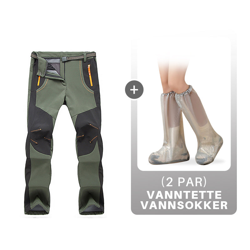 Winddichte, wasserdichte, warme Wanderhose mit elastischem Bund