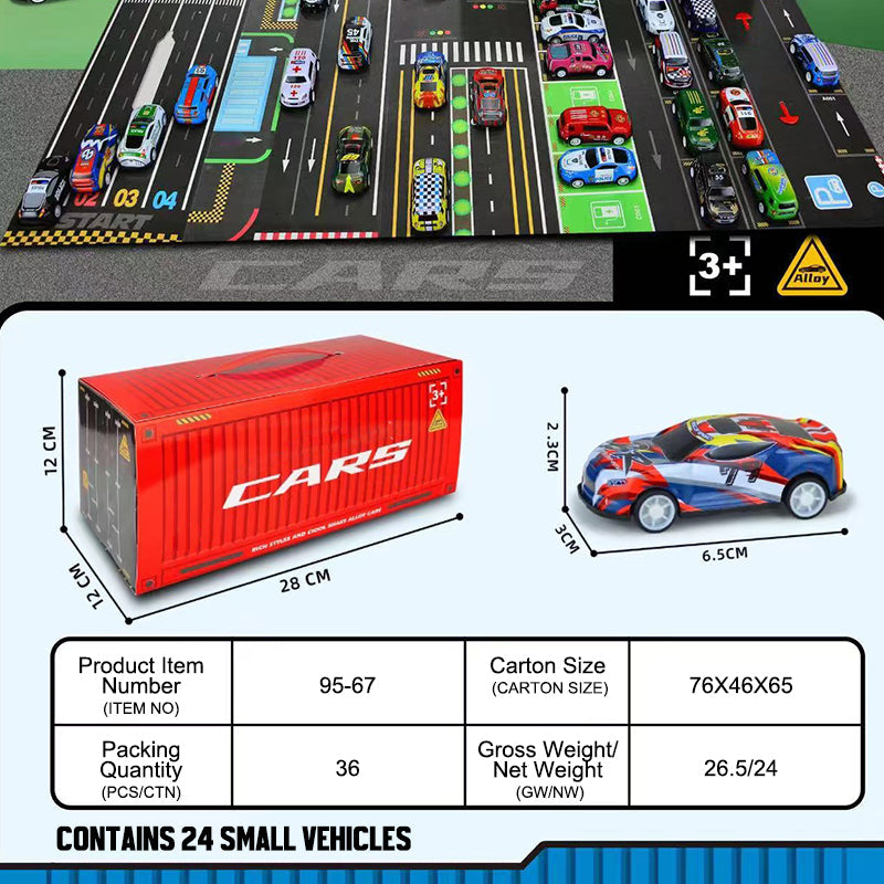 (Gratis frakt)Gavesett med mini pullback-container til bil 🚗🎁