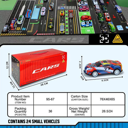 (Gratis frakt)Gavesett med mini pullback-container til bil 🚗🎁