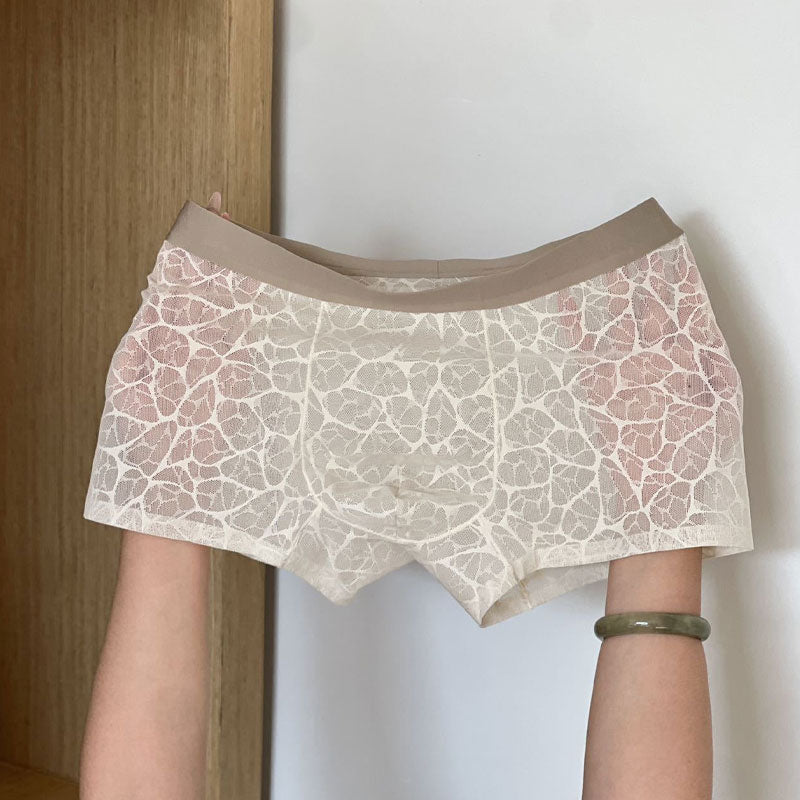 🔥 Sexy herreboksere i blonder og issilke