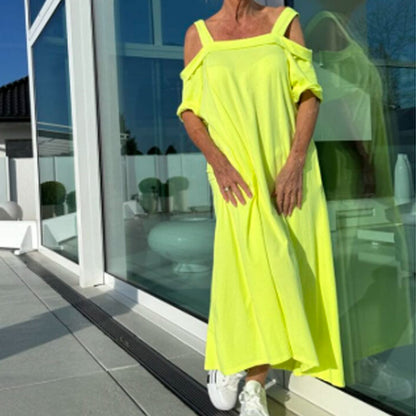 Kald skulder maxikjole for kvinner