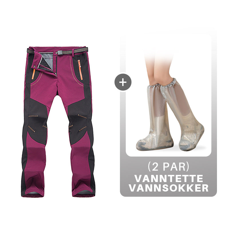 Winddichte, wasserdichte, warme Wanderhose mit elastischem Bund
