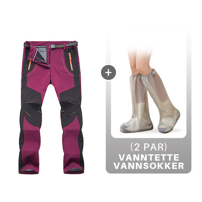 Winddichte, wasserdichte, warme Wanderhose mit elastischem Bund