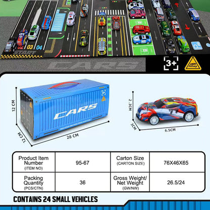 (Gratis frakt)Gavesett med mini pullback-container til bil 🚗🎁