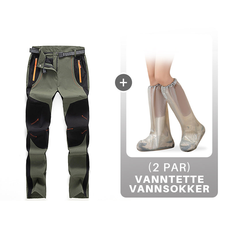 Winddichte, wasserdichte, warme Wanderhose mit elastischem Bund
