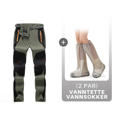 Winddichte, wasserdichte, warme Wanderhose mit elastischem Bund
