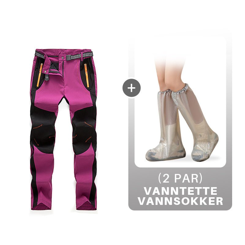 Winddichte, wasserdichte, warme Wanderhose mit elastischem Bund