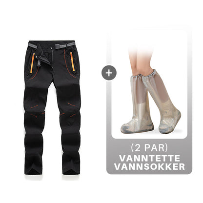 Winddichte, wasserdichte, warme Wanderhose mit elastischem Bund