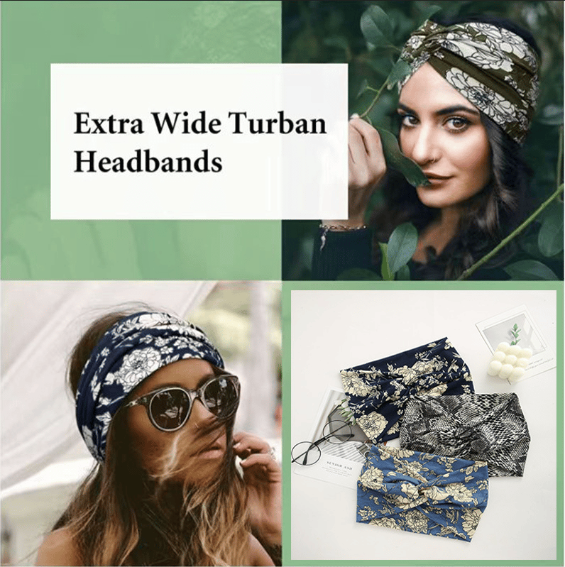 Stirnband im Boho-Stil & mit Paisley-Muster, breites elastisches Stirnband
