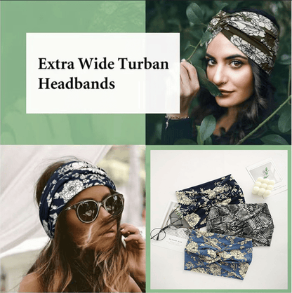 Stirnband im Boho-Stil & mit Paisley-Muster, breites elastisches Stirnband