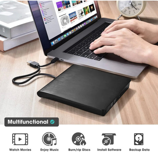 📢📢50 % Rabatt! 💿💻 Externes CD/DVD-Laufwerk – Plug & Play, tragbar & kompatibel mit Mac/Windows