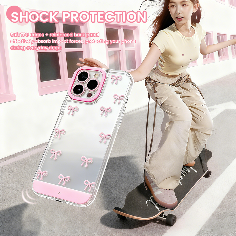 🎀 Lysende sommerfuglsløyfe støtsikkert telefondeksel