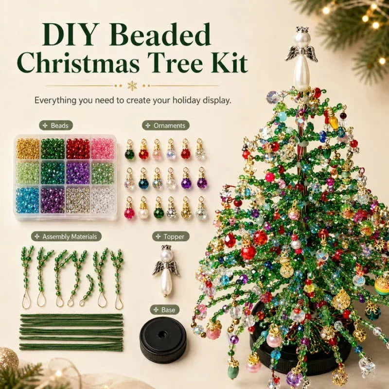 🎄✨ DIY-Set für Weihnachtsbaum mit Perlen – 🎅Gestalte deine eigene glitzernde Weihnachtsdekoration – sverigeify