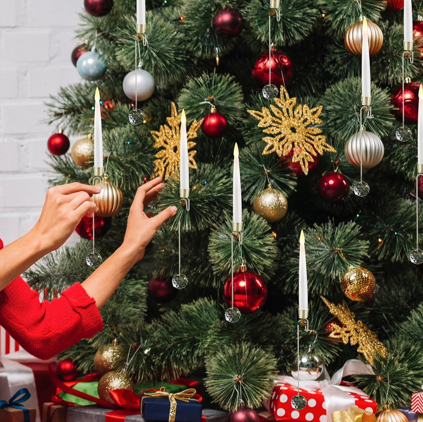 🎄Juletre-LED-lys med krystallkulekrok