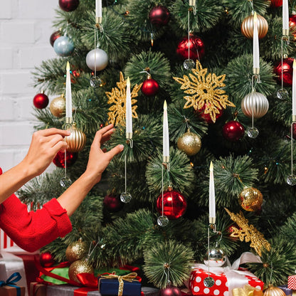 🎄Juletre-LED-lys med krystallkulekrok