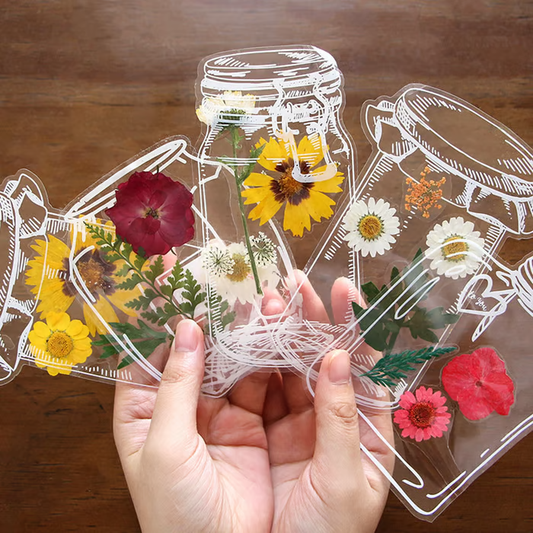 🔥 40 Stück transparente Lesezeichen mit Trockenblumen – DIY-Geschenk-Lesezeichen