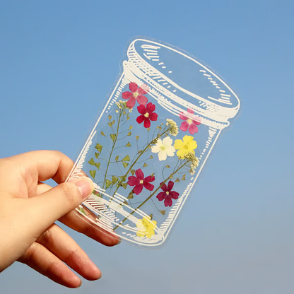🔥 40 Stück transparente Lesezeichen mit Trockenblumen – DIY-Geschenk-Lesezeichen