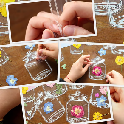 🔥 40 Stück transparente Lesezeichen mit Trockenblumen – DIY-Geschenk-Lesezeichen