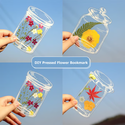 🔥 40 Stück transparente Lesezeichen mit Trockenblumen – DIY-Geschenk-Lesezeichen