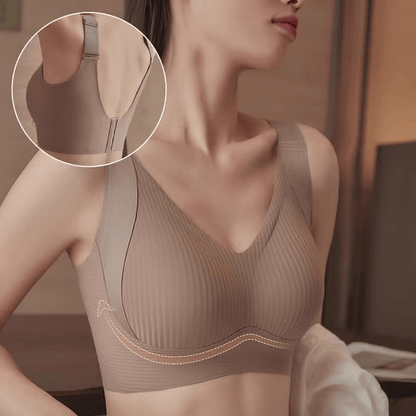 🏆️Gerippter Push-up-BH ohne Bügel für Damen