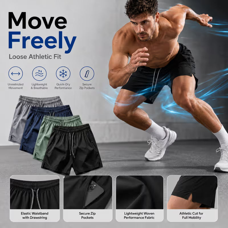 ❄️ Ice Silk Schnelltrocknende Sport-Shorts 4er-Pack – Uneingeschränkter atmungsaktiver Komfort