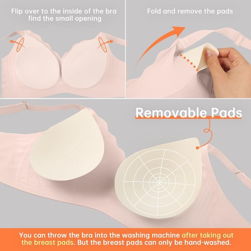 💖Sømløs push-up-BH med bølgete kanter