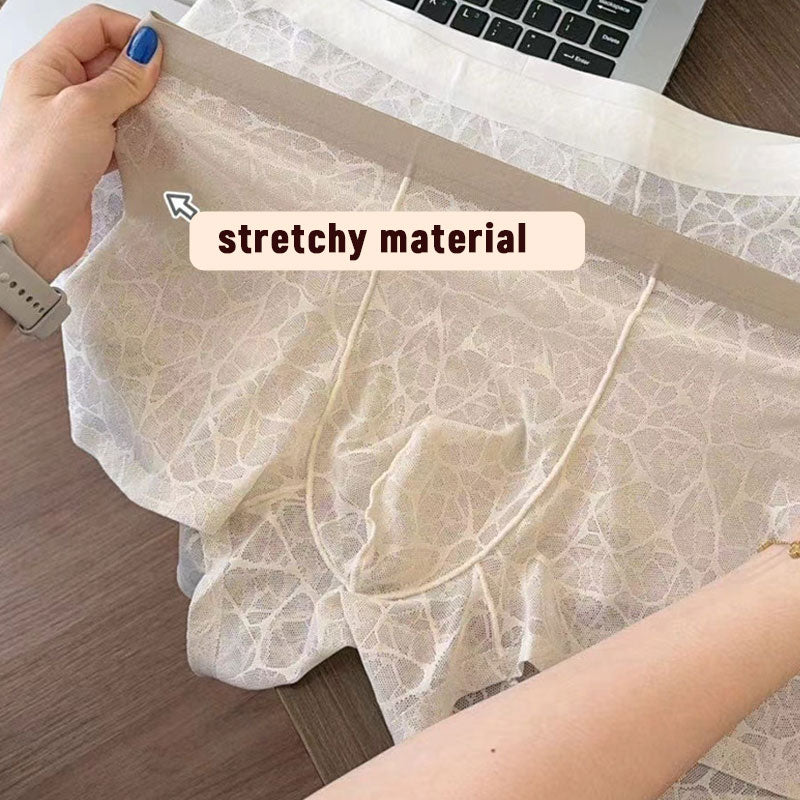 🔥 Sexy herreboksere i blonder og issilke