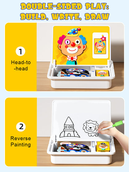 （Gratis frakt）Magnetiske puslespill Ansiktsutkledning Reisespill Dobbeltsidet Førskole Pedagogisk Læringsleker for Barn