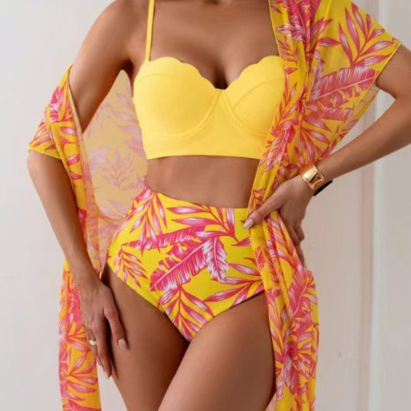 💛💛Bikinisett med lønnebladmønster