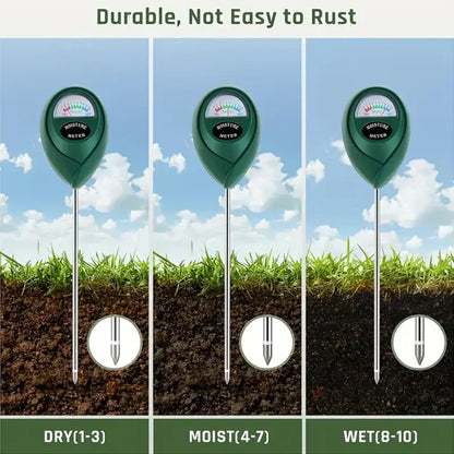 3-i-1 jord pH fuktighetsmåler plantevann lys tester