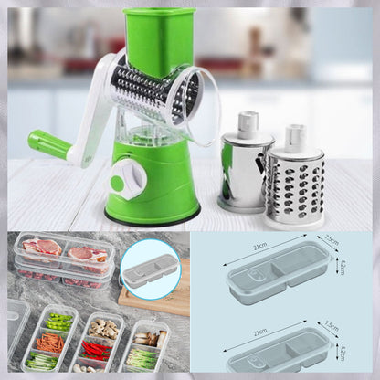 🥕Nur für kurze Zeit zum halben Preis: 3-in-1-Käseschneider und Gemüsereibe mit Drehfunktion.