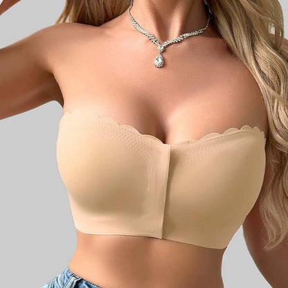 Sømløs lukking foran med skulderstropper og bandeau-BH