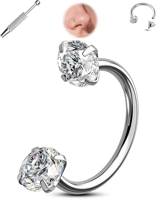 🔥Hufeisen-Gem-Nasenring – Innengewinde & Bequem