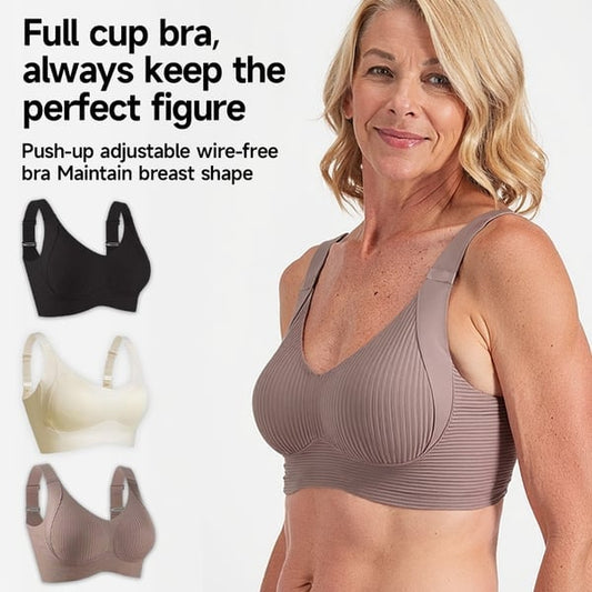 🏆️Gerippter Push-up-BH ohne Bügel für Damen