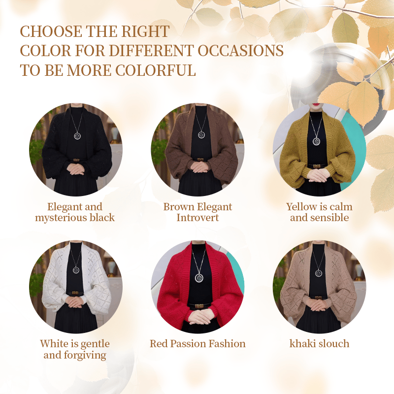 Moteriktig, uthulet strikket sjalfrakk