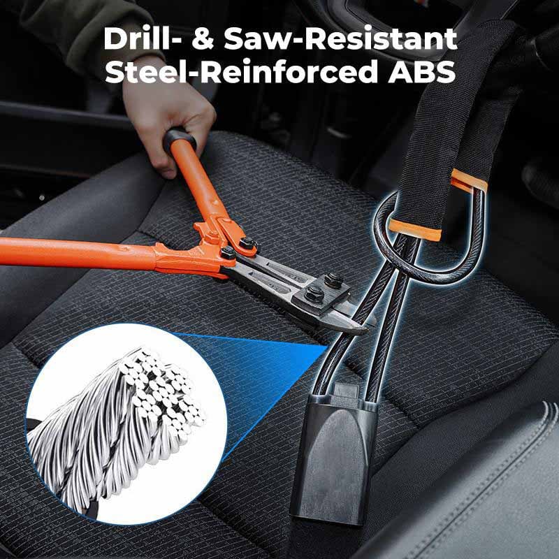 Universell rattlås med sikkerhetsbelteklips (inkluderer 2 nøkler)