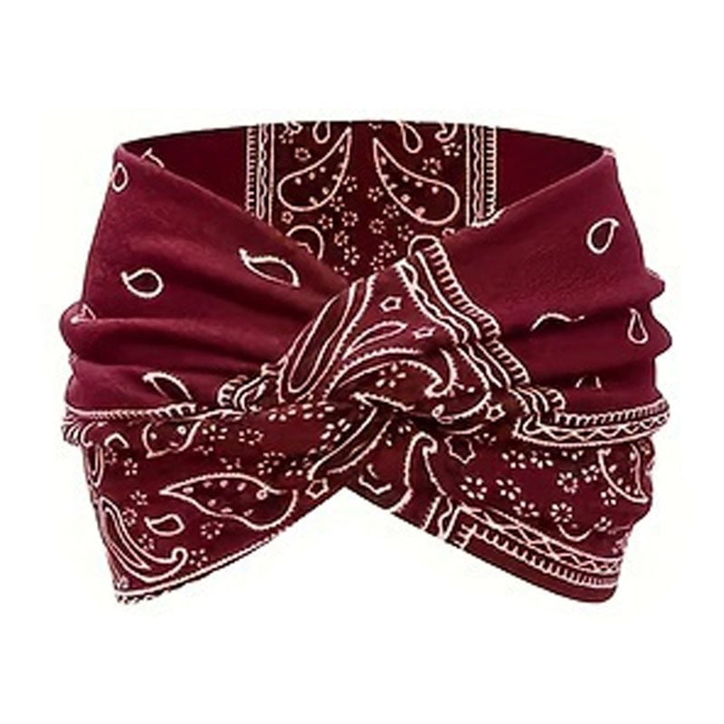 Stirnband im Boho-Stil & mit Paisley-Muster, breites elastisches Stirnband