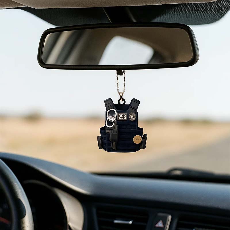 Skuddsikker vest akryl nøkkelring(Visuell 3D flat anheng)