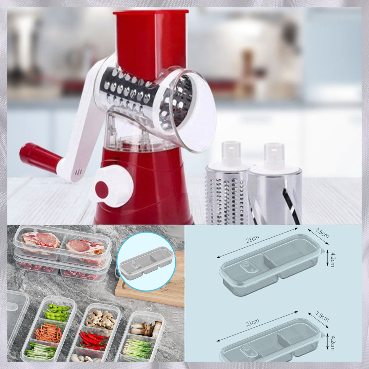 🥕Nur für kurze Zeit zum halben Preis: 3-in-1-Käseschneider und Gemüsereibe mit Drehfunktion.