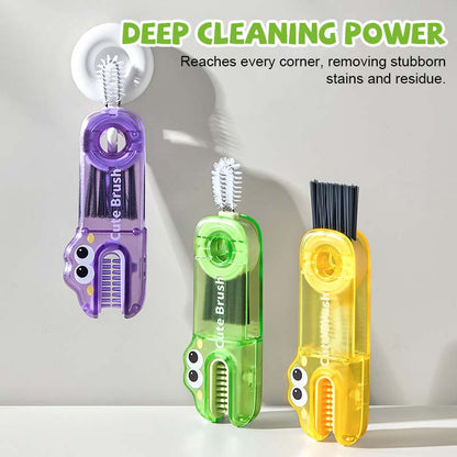 🐊 Krokodille multifunksjonell rengjøringsbørste – 3 børstehoder for alle kopptyper