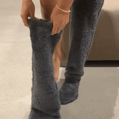 knestrømper med gåsedun