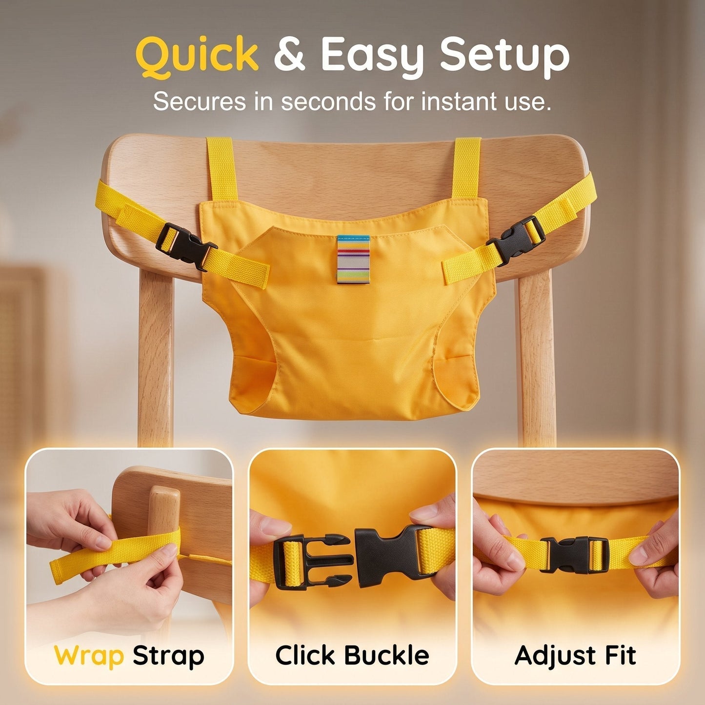 Sicherheitsgurte für Kinderstühle – Tragbarer Halter für Mahlzeiten