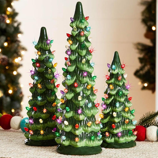 🎁🎄Handbemalte Tischweihnachtsbäume im Retro-Stil (⏰Begrenzte Stückzahl verfügbar)