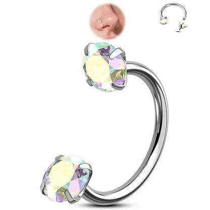 🔥Hufeisen-Gem-Nasenring – Innengewinde & Bequem