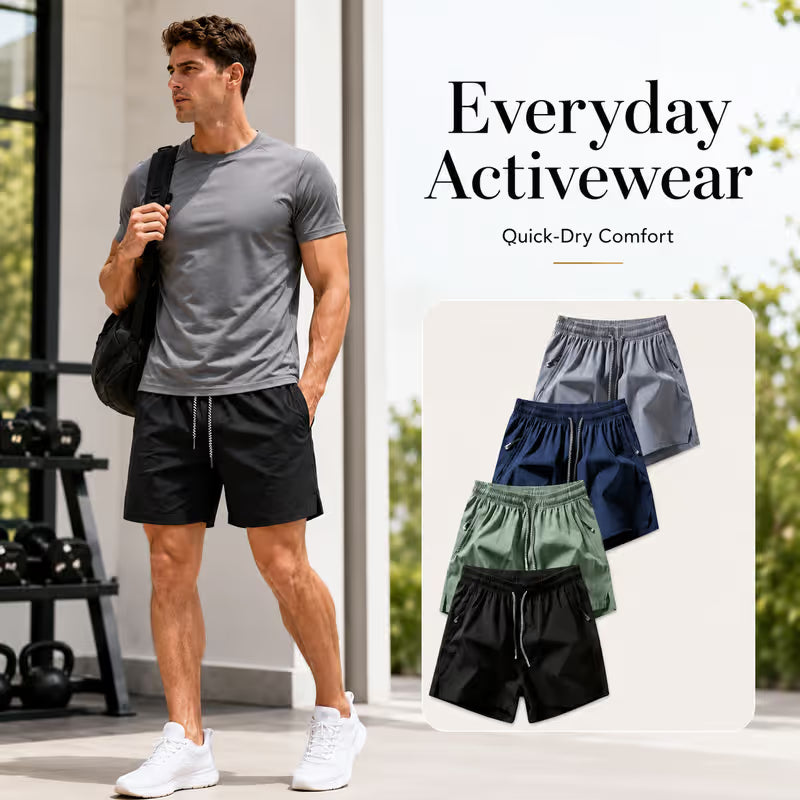 ❄️ Ice Silk Schnelltrocknende Sport-Shorts 4er-Pack – Uneingeschränkter atmungsaktiver Komfort