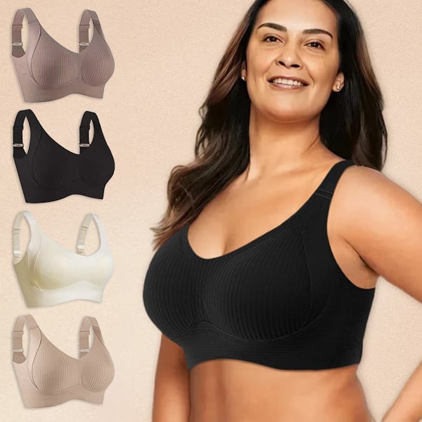🏆️Gerippter Push-up-BH ohne Bügel für Damen