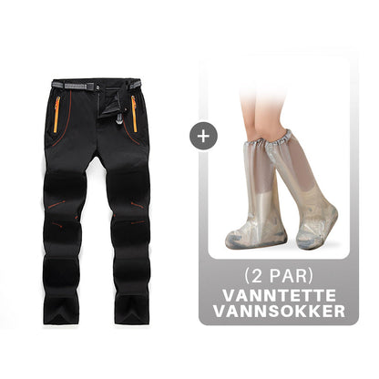 Winddichte, wasserdichte, warme Wanderhose mit elastischem Bund